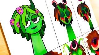 Drawing Incredibox Sprunki Phase 1 VS Phase 2 VS Phase 3 VS Phase 4 VS Phase 5 - Vineria Green