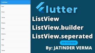 ListView in Flutter | ListView Builder in Flutter | ListView Seperated | Dynamic ListView in Flutter