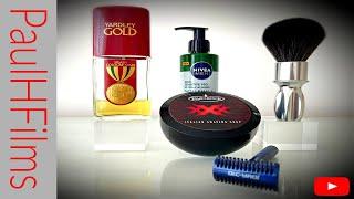 Yaqi Space Blue Double Open Comb DE Razor | Razorock XXX Shaving Soap