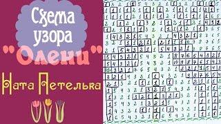 Схема узора к видеоуроку "Жаккардовый узор олени"