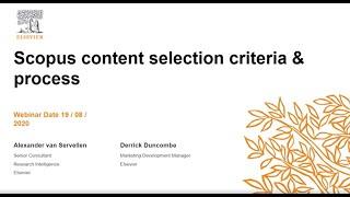 Scopus Content Selection Criteria and Process