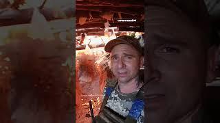 Trench on fire… but Ukrainian soldier continues to defend his trench #warinukraine #trenches