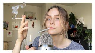 ASMR - Stoned Tapping joint smoking & tapping triggers