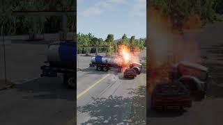 Realistic Highway Car Crashes #15 #shorts #viral #crash #overtaking