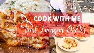 COOK WITH ME // WHAT'S FOR DINNER // BEST LASAGNA RECIPE EVER  // HOW TO MAKE HOMEMADE ITALIAN SAUCE