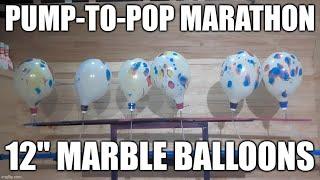 Pump-to-POP Marathon - 12" Marble Balloons - Over 90 Balloons Popping