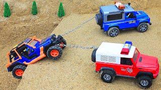 Police car rescue accident terrain vehicles and car toys