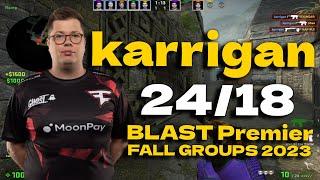 CSGO POV FaZe karrigan (24/18) vs Liquid (ANCIENT) @ BLAST Premier Fall Groups 2023