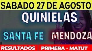 Quinielas Primera y matutina de Santa Fé y Mendoza, Sábado 27 de Agosto