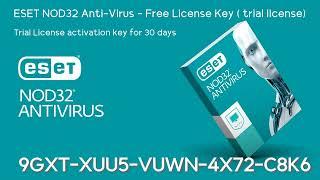 ESET NOD32 ANTIVIRUS Free Trial License activation key for 30 days | September 15, 2023