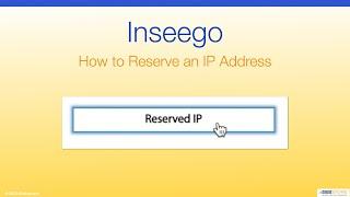 Inseego - How to Reserve an IP Address