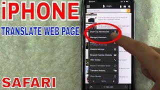  How To Translate Web Page On iPhone Safari 