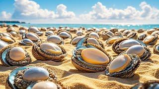 Get rich! Xiao Zhang goes to the sea to pick up mysterious giant conchs! Catch all the treasures
