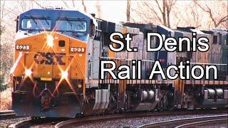 [HD] Three CSX Trains at St. Denis MARC Station