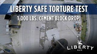 Liberty Safe vs. Competitor Torture Test - 1,000 Pound Cement Block Drop