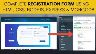  Complete Registration Form using HTML, CSS, Node JS, Express, and MongoDB in Hindi in 2022