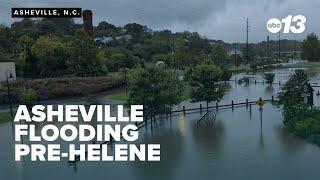 Asheville's River Arts District begins to flood before Hurricane Helene hits