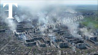 Drone footage shows devastation in Ukraine's Bakhmut