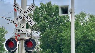 Weird RR Crossing With Train Horns On Poles!  Blows At Cars!  Abandoned RR & Passenger Train Chase