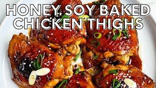 Honey Soy Garlic Baked Chicken Thighs