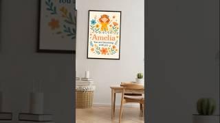   Meet Amelia – our sweet wildflower! This personalized nursery print is filled with love. #art
