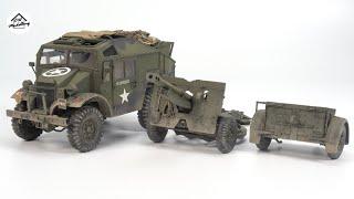 Tamiya 1/35 Quad Gun Tractor, British 25 pdr Field Gun and Limber  - 1/35 WW2 Diorama