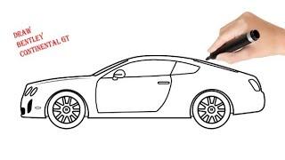 How To Draw Bentley continental GT - Easy Car Drawing step by step