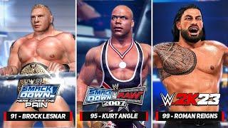 Highest Rated Superstars Of Every WWE Game! (SD! Here Comes The Pain - WWE 2K23)