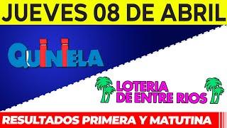 Quinielas Primera y matutina de Córdoba y Entre Rios Jueves 8 de Abril