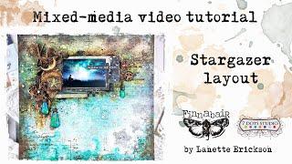 Stargazer Mixed Media Layout by Lanette Erickson with @7DotsStudio