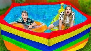 On Transforme Notre Trampoline En Piscine !