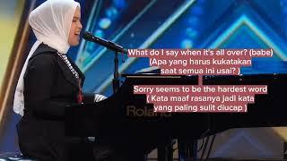 PUTRI ARIANI - SORRY SEEMS TO BE THE HARDEST WORD Lirik dan Terjemahan Blue, Elton John Audisi AGT