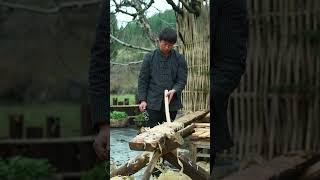 4. Western Hunan traditional pine chair : 【horse bench】#production #中国传统技艺  #手工 #手艺人  #countryside