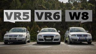 Driving VW’s Strangest Engines: VR5 Bora, VR6 TT & W8 Passat!