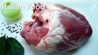 How to cook Beef Heart on stove. Beef heart recipes easy, appetizer of sliced beef heart