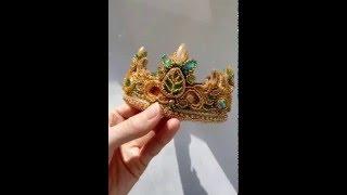 beaded crown "Refinement"/Вышитая бисером корона "Изысканность"