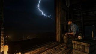 Arthur is watching a thunderstorm from the loft of a barn | RDR2 ASMR