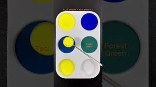 Create 4 colors from 2 colors Yellow + Blue #mix #asmr