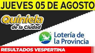 Resultados Quinielas Vespertinas de la Ciudad y Buenos Aires, Jueves 5 de Agosto