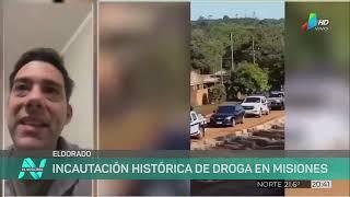 El Noticiero Canal 12: secuestro histórico de droga en Eldorado, Provincia de Misiones (01/04/2022)