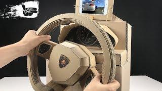 How to Make lamborghini Gaming Steering Wheel from Cardboard