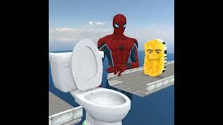 Spider-Man- Skibidi Toilet & Tv man Jump over skibidi toilet #shortvideo #skibiditoilet #tvman