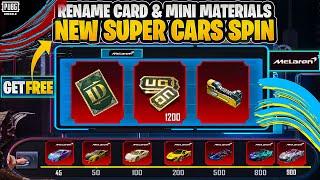 Get Free Rename Card | Free mini Materials | Next Super Cars Leaks |PUBGM