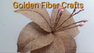 DIY Big Sized Flower with Jute/ How to make Burlap Flower /  Home Decoration Idea with Jute