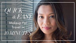 Quick & Easy Makeup for Travel in 10 Minutes | Traveling Petite Girl