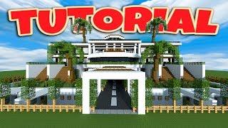 Minecraft: How To Build a Large Modern House Tutorial (Minecraft Modern Mansion) 2018