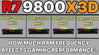 9800X3D 4090 6200 Mhz VS 7200 Mhz VS 8000 Mhz VS 8800 MHz DDR5 HOW much RAM Frequency AFFECT gaming?