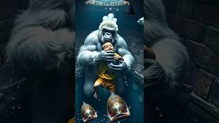 Gorilla saved the baby