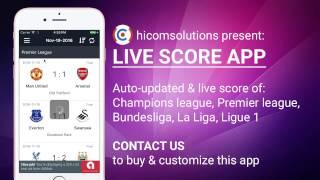 Live Score Football iOS App - The Best App HiCom Solutions