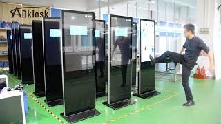 55 Inch Super Slim Floor Standing Lcd Screen Digital Advertising Display Digital Signage